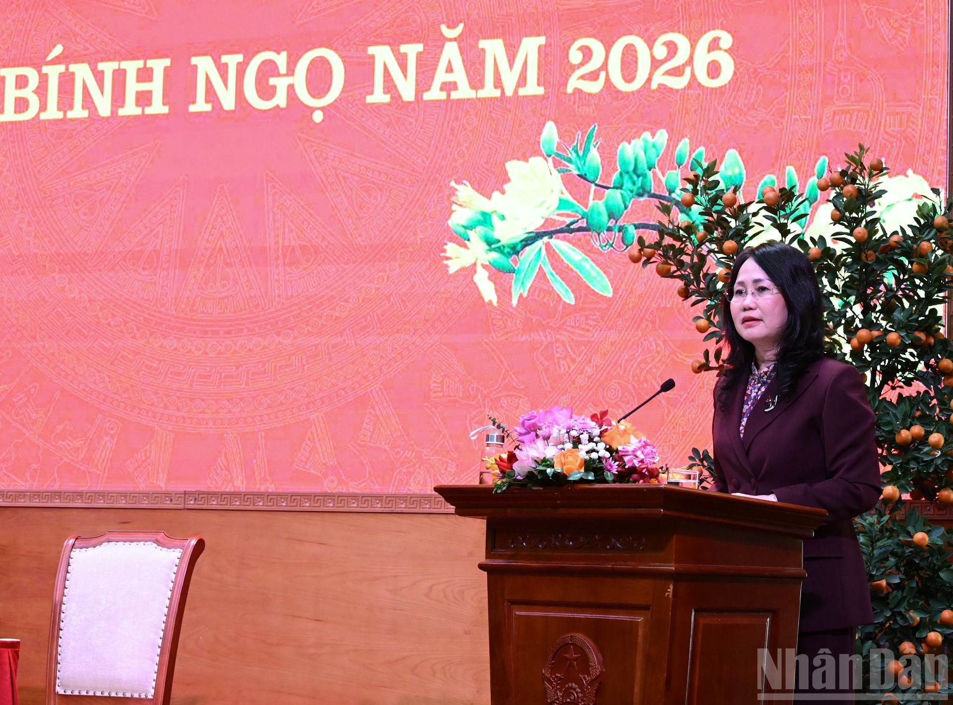 La viceministra permanente de Cultura, Deportes y Turismo, Lam Thi Phuong Thanh, en su intervención.