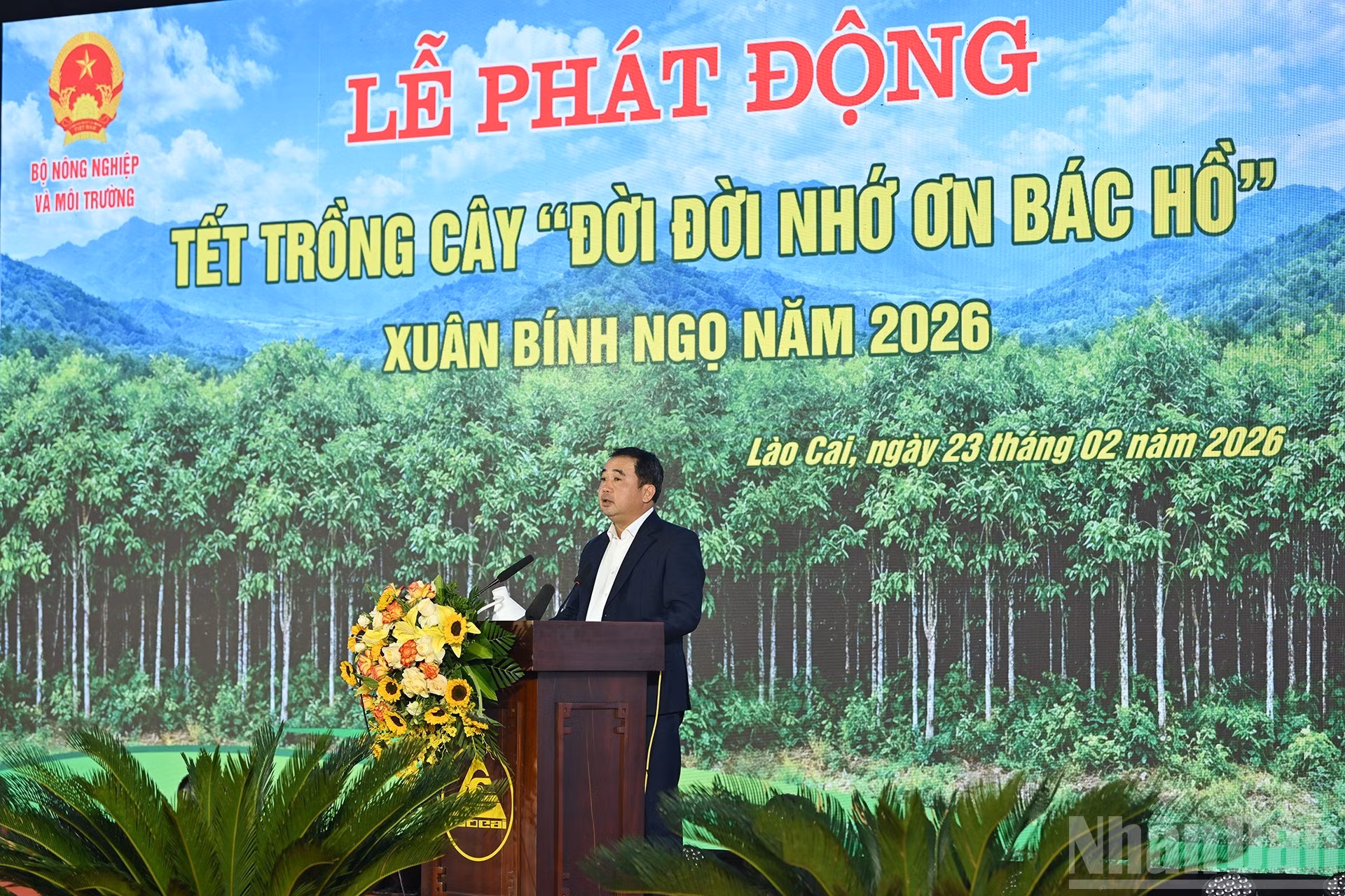 El ministro de Agricultura y Medio Ambiente, Tran Duc Thang, interviene en el acto de lanzamiento.