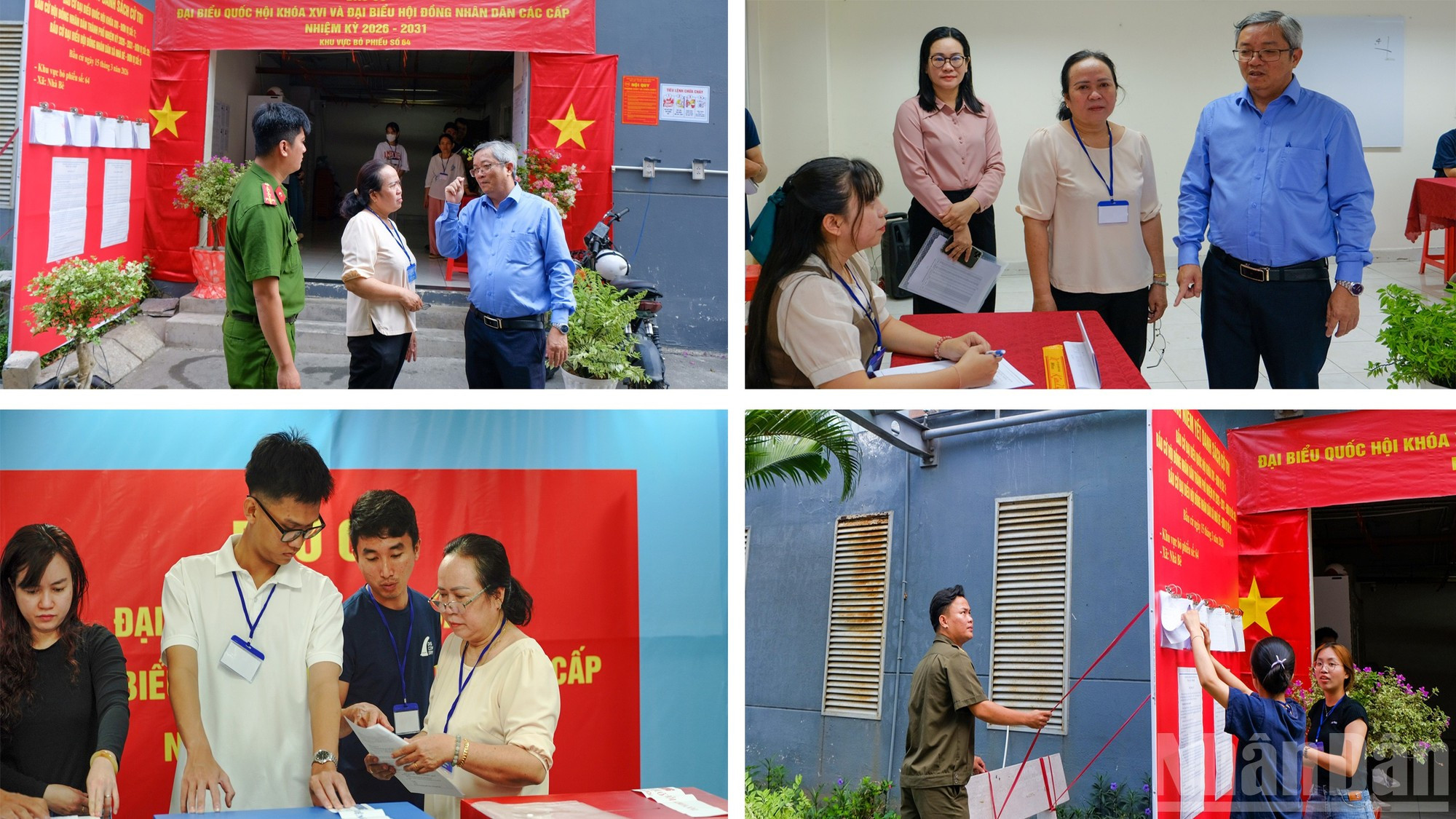 Vista de la circunscripción electoral 9 instalada en la sala de actividad comunitaria en el condominio de Hung Phat 1, en la comuna de Nha Be.