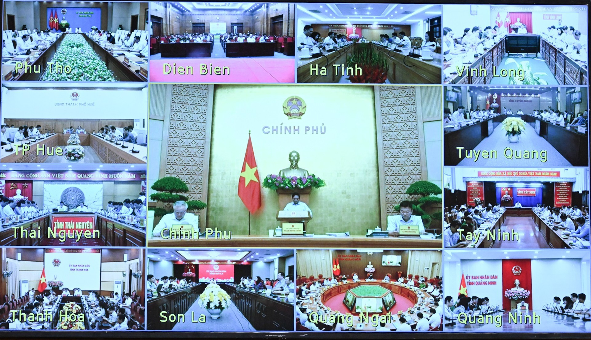 La cita tiene lugar en la sede del Gobierno, en Hanói, con puntos de videoconferencia en otras provincias y ciudades.