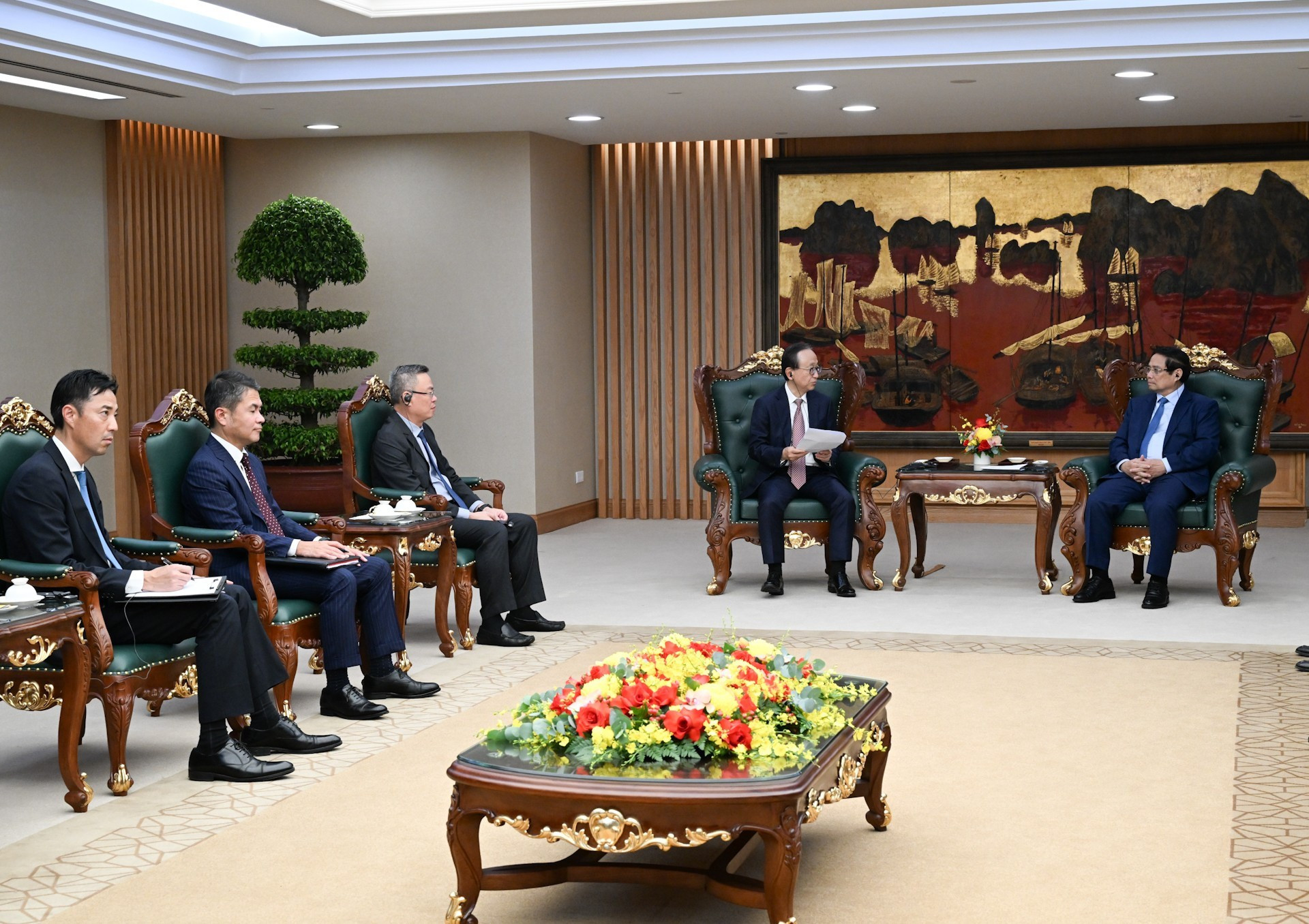 Miembros de la delegación empresarial.