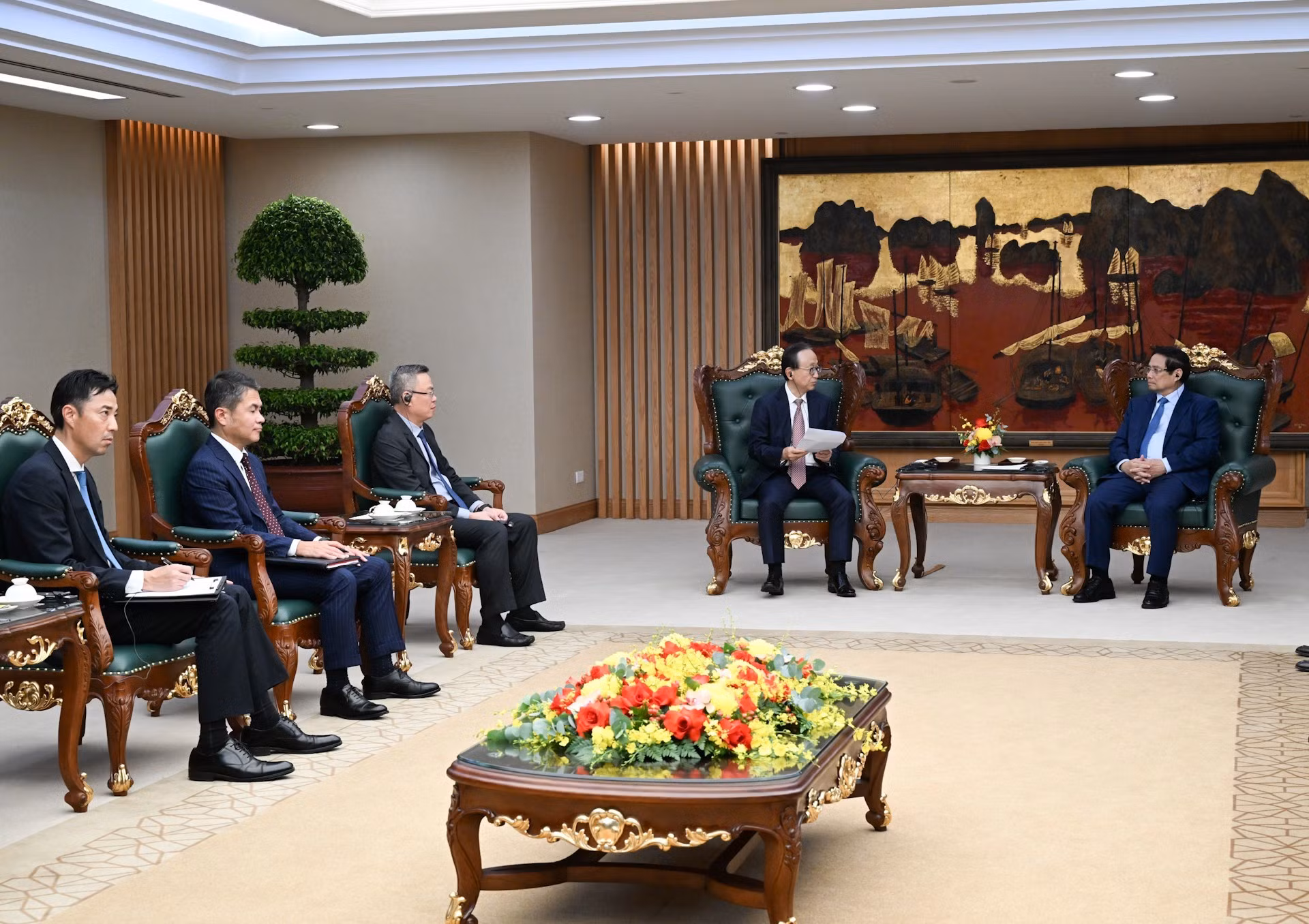 Miembros de la delegación empresarial.