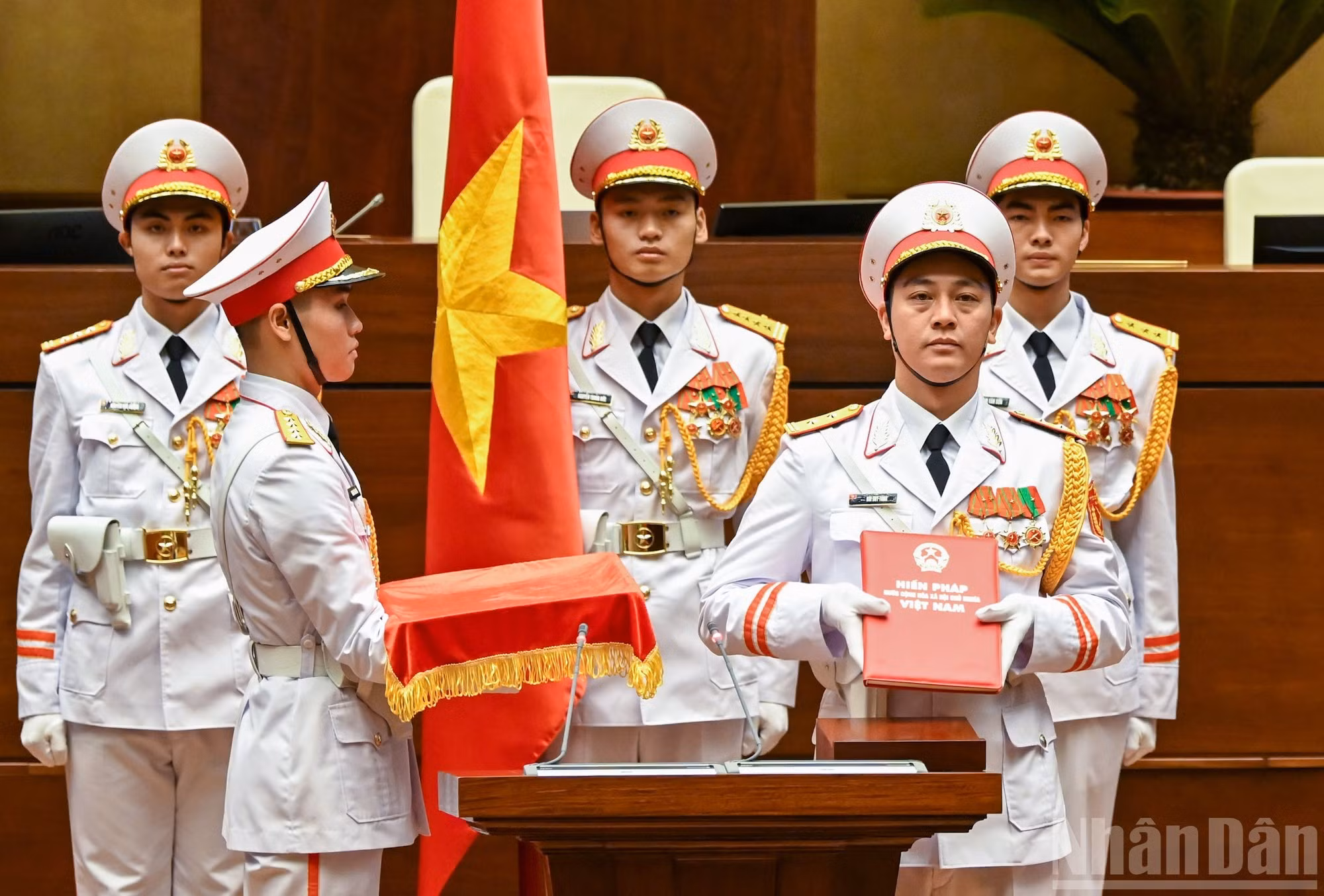 En la ceremonia de investidura.