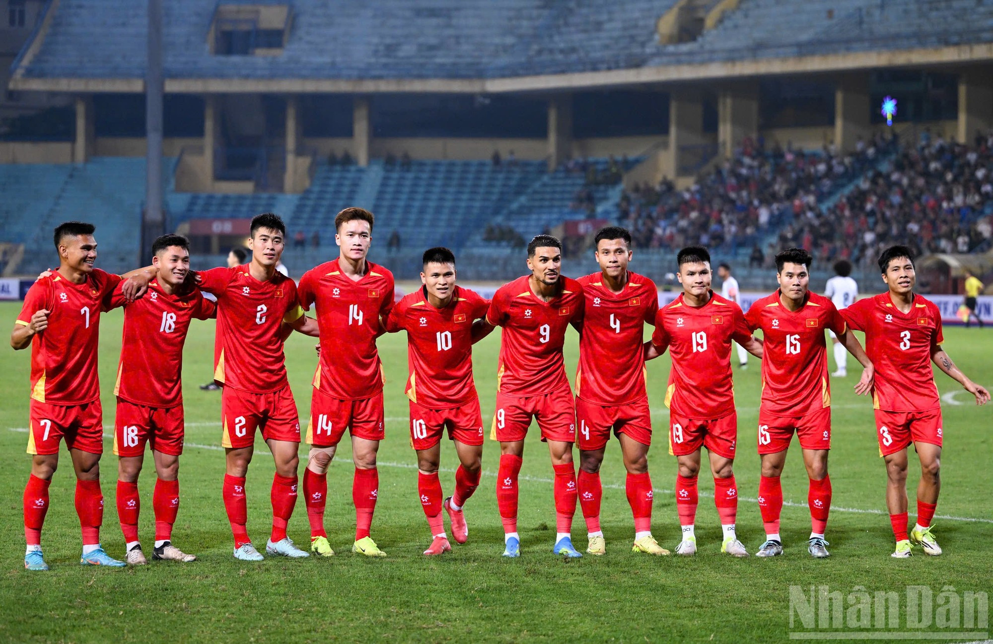 La alineación inicial de la selección vietnamita.