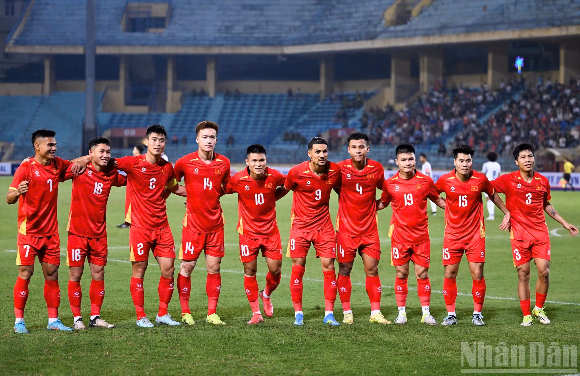 La alineación inicial de la selección vietnamita.