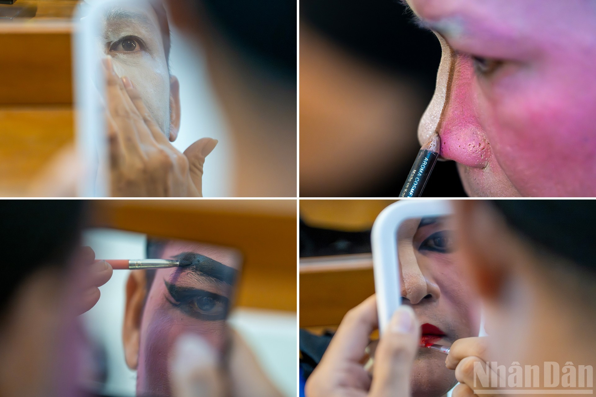 A través de la cara pintada del personaje, los espectadores “leen” su psicología, personalidad y clase social en cuanto aparece.