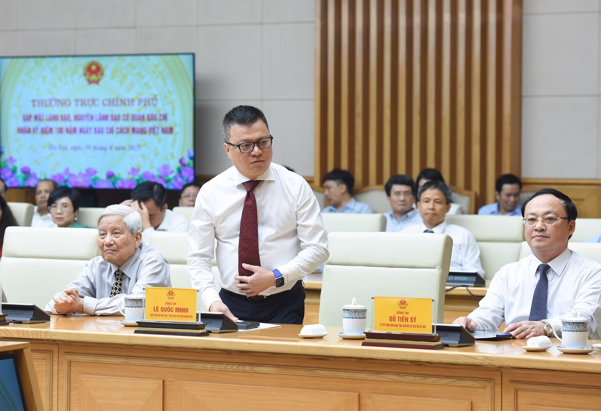 Le Quoc Minh, presidente-editor del periódico Nhan Dan, subjefe de la Comisión de Propaganda y Movilización de Masas del Comité Central del Partido y presidente de la Asociación de Periodistas de Vietnam.