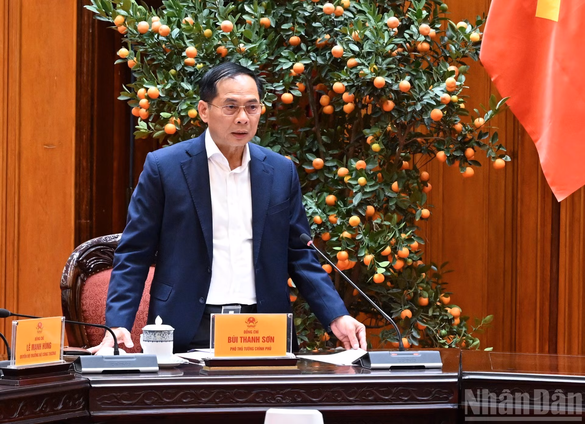 El viceprimer ministro Bui Thanh Son, jefe del Grupo, en su intervención.