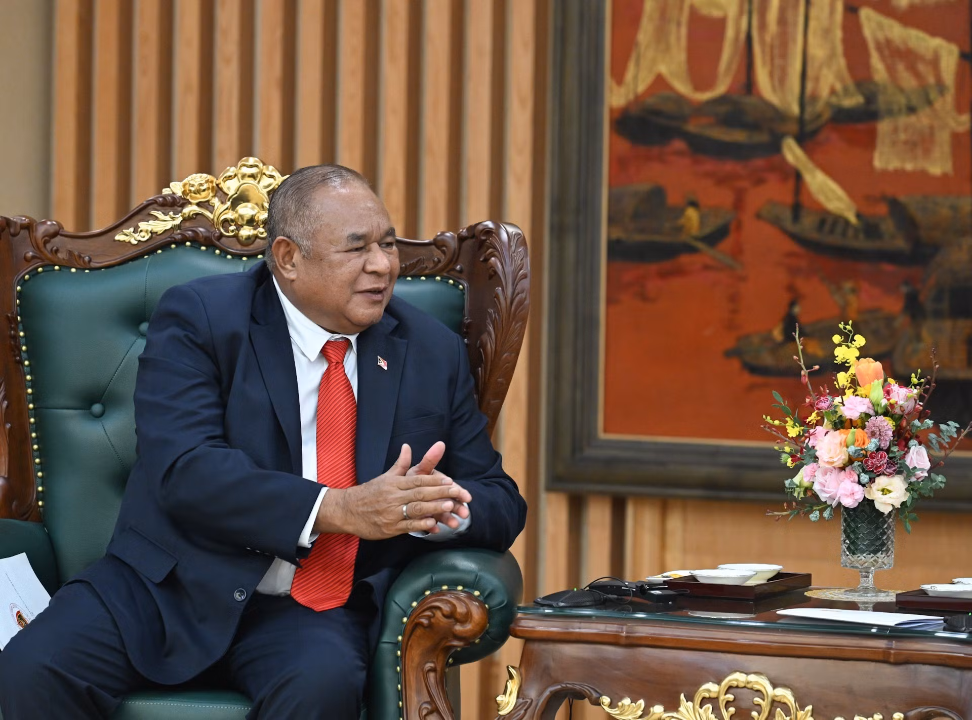 El ministro de Relaciones Exteriores y Cooperación de Timor Oriental, Bendito dos Santos Freitas.