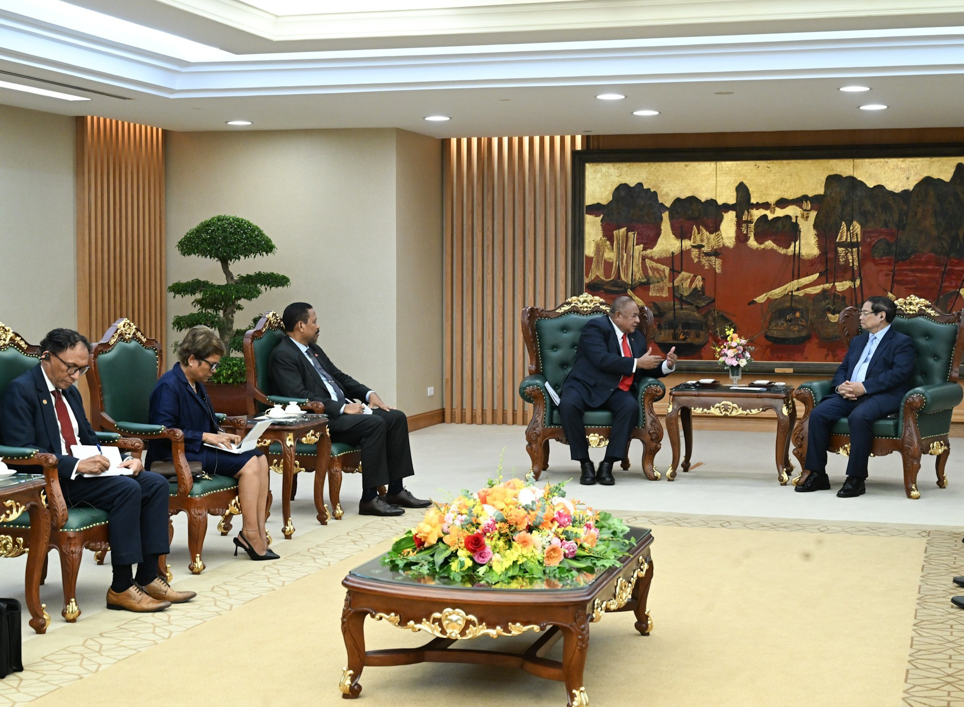 Miembros de la delegación timorense.