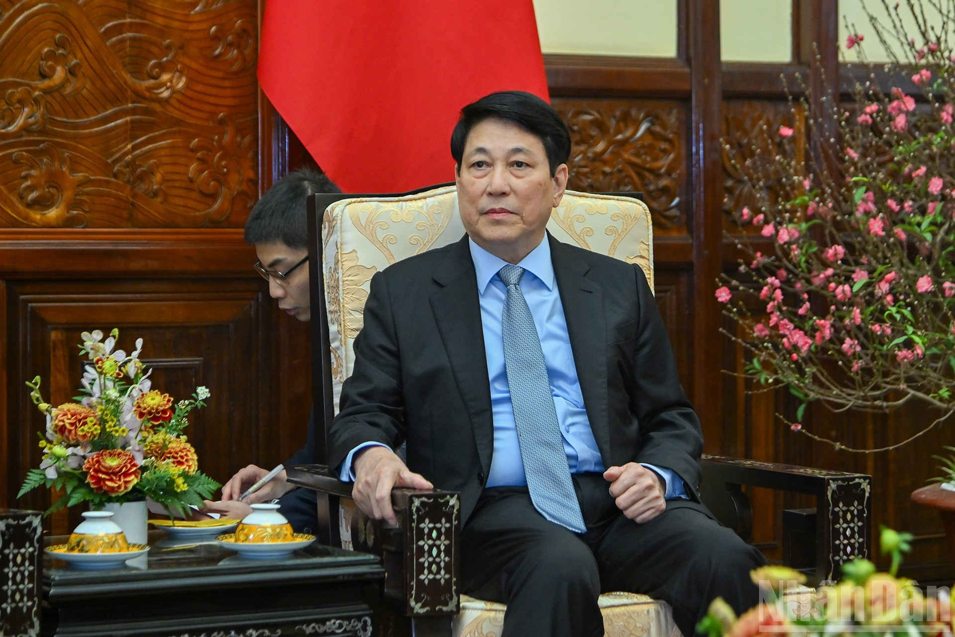 El presidente Luong Cuong da palabras.