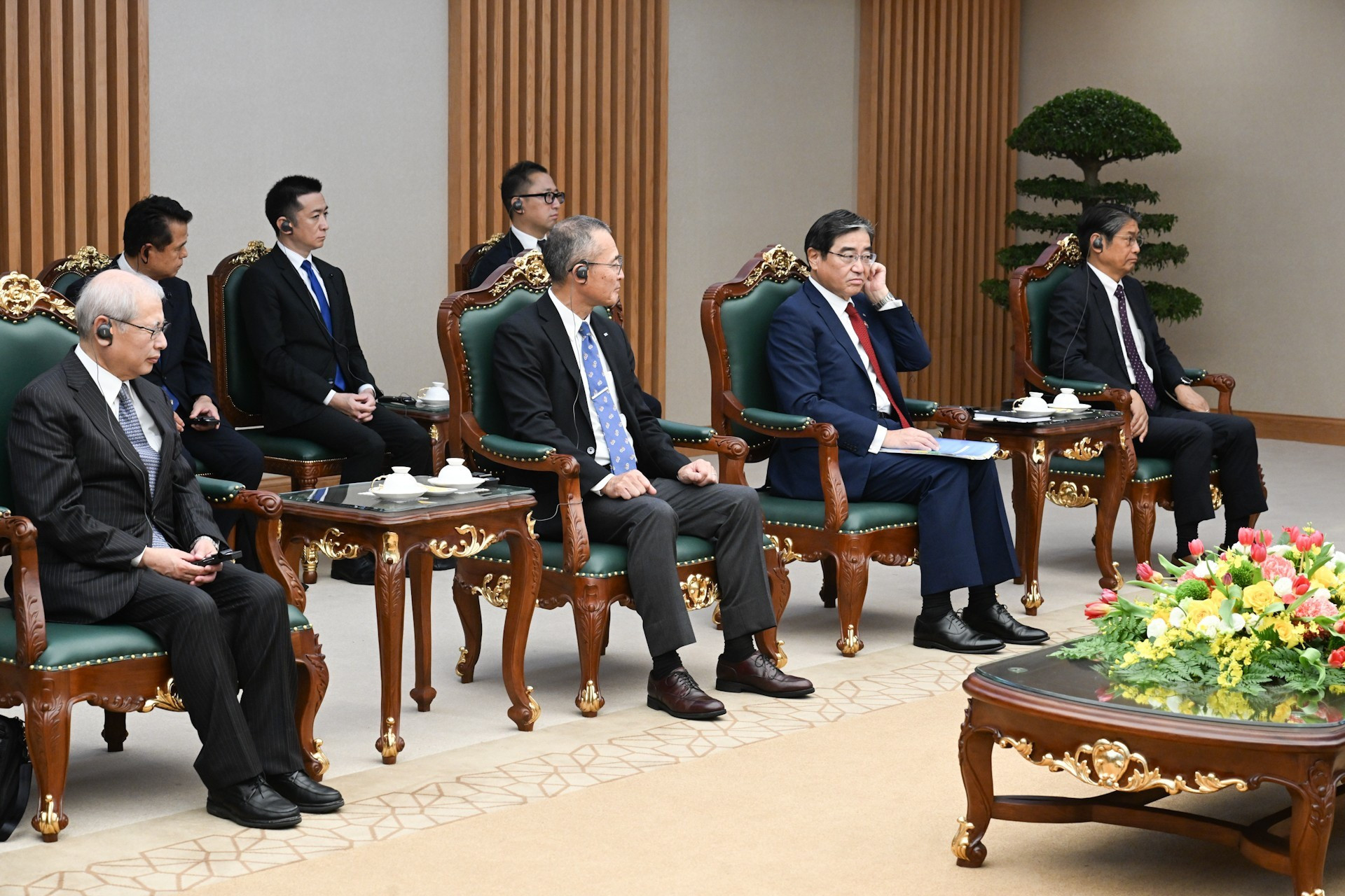 Miembros de la delegación japonesa.