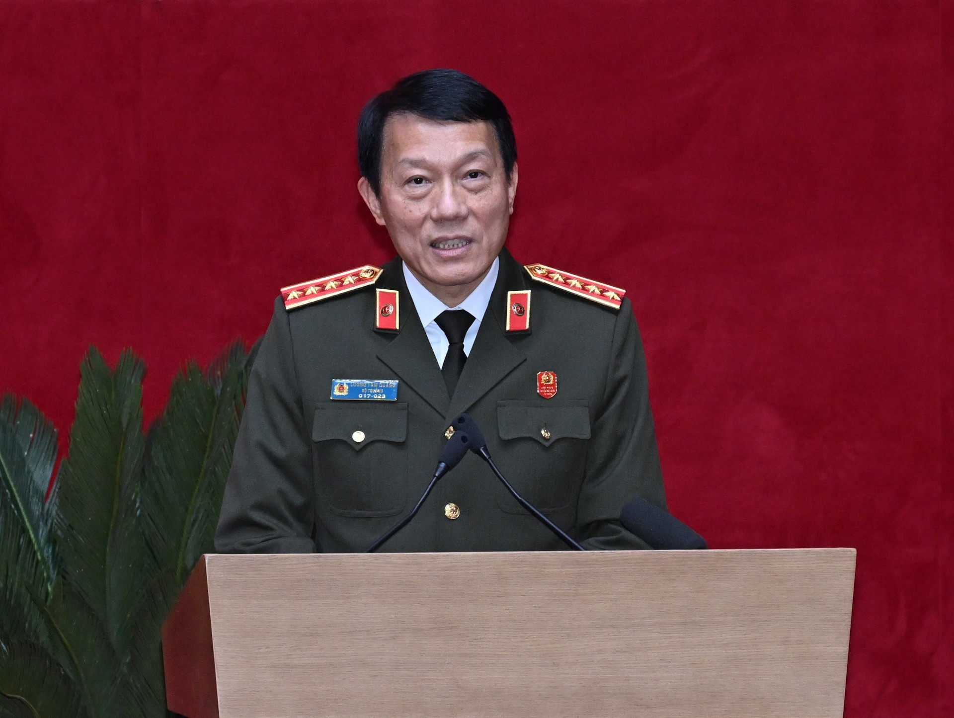 El general Luong Tam Quang, ministro de Seguridad Pública, en su intervención.