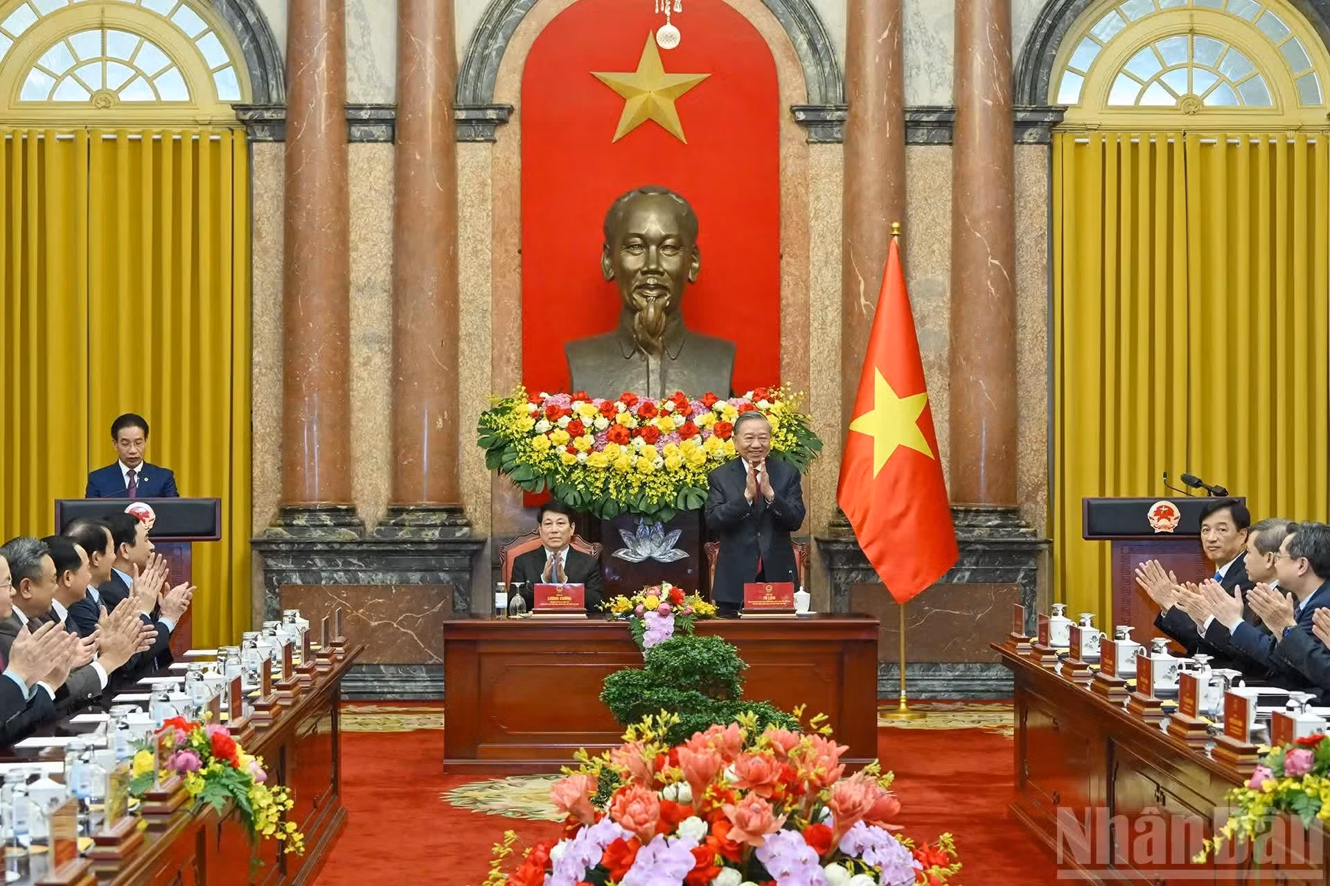 El secretario general del Partido Comunista y presidente electo de Vietnam, To Lam, en el acto.