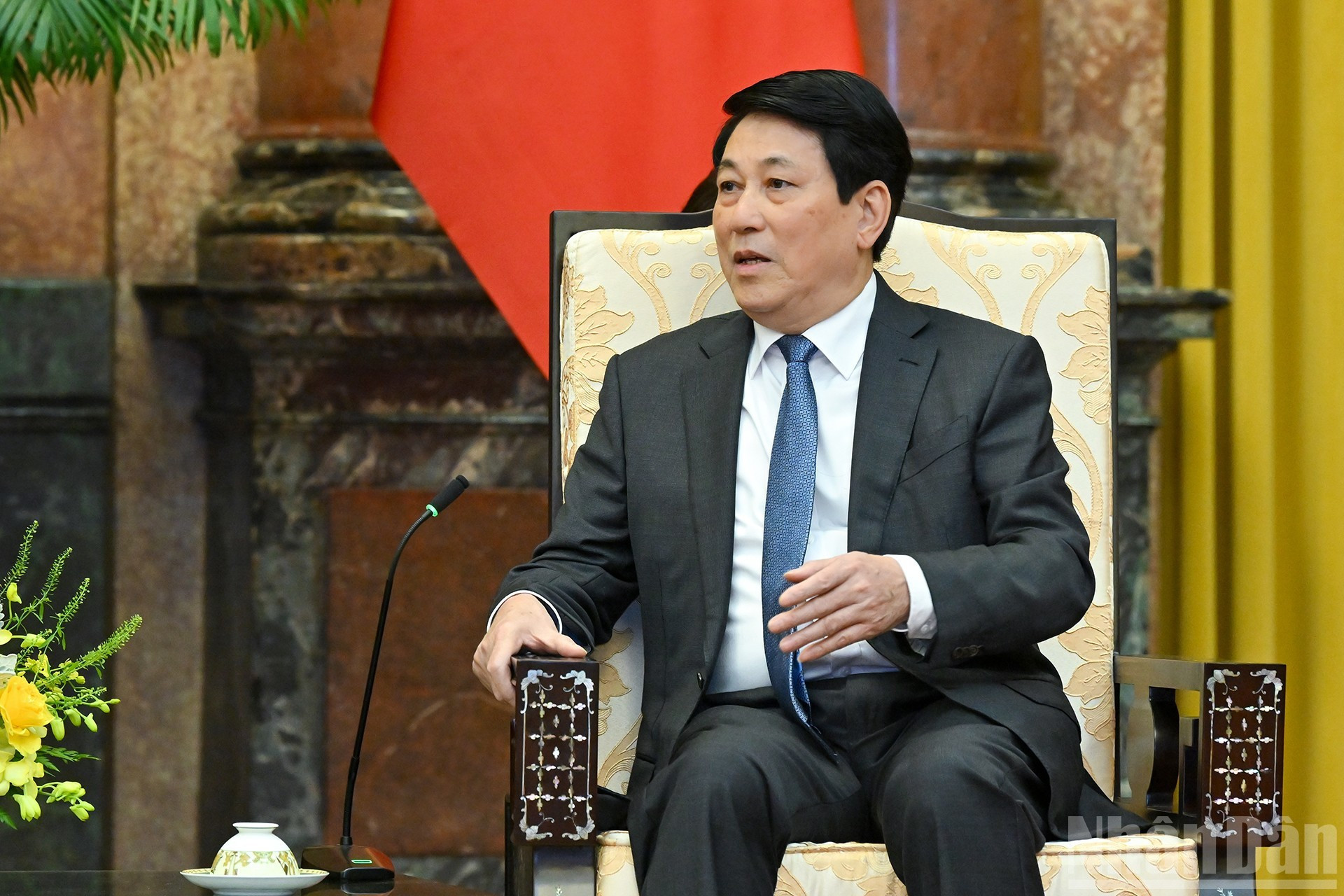 El presidente de Vietnam, Luong Cuong, en su intervención.