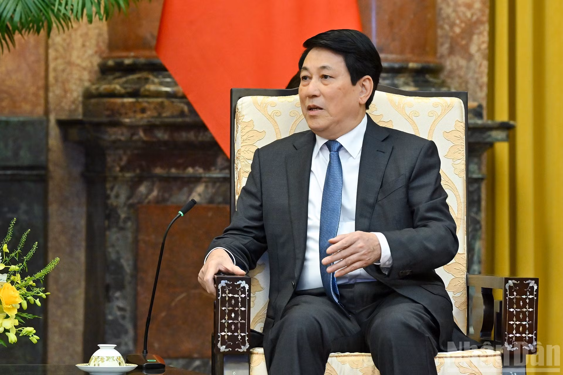 El presidente de Vietnam, Luong Cuong, en su intervención.