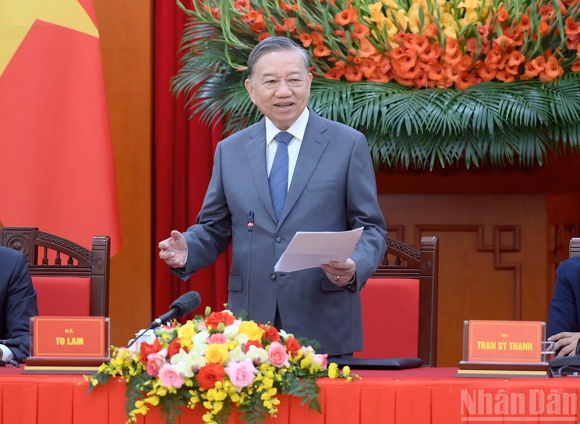 El secretario general del Partido Comunista de Vietnam, To Lam, en su intervención.