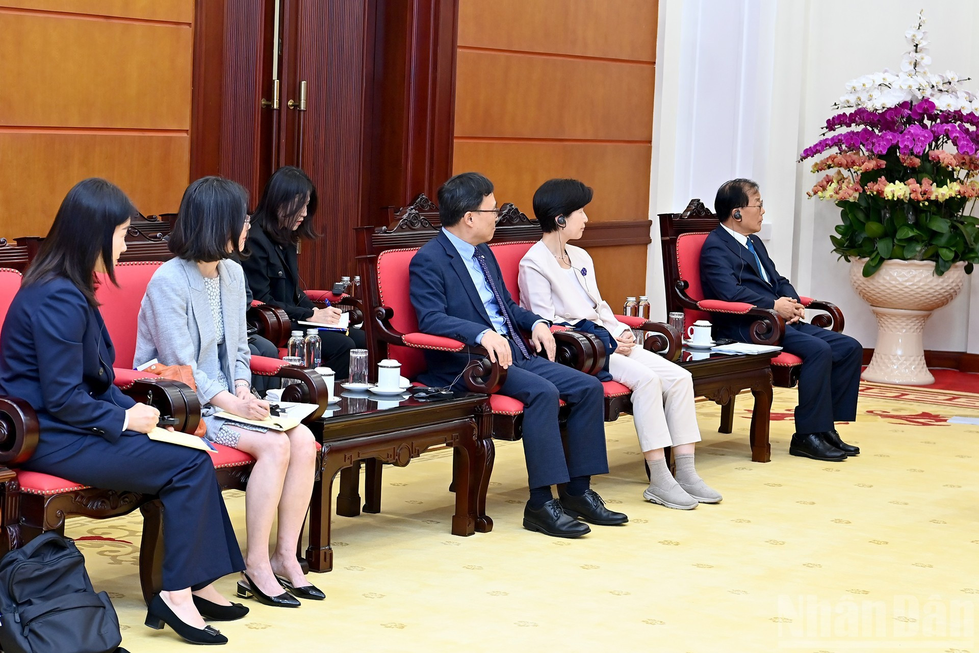 Miembros de la delegación surcoreana.