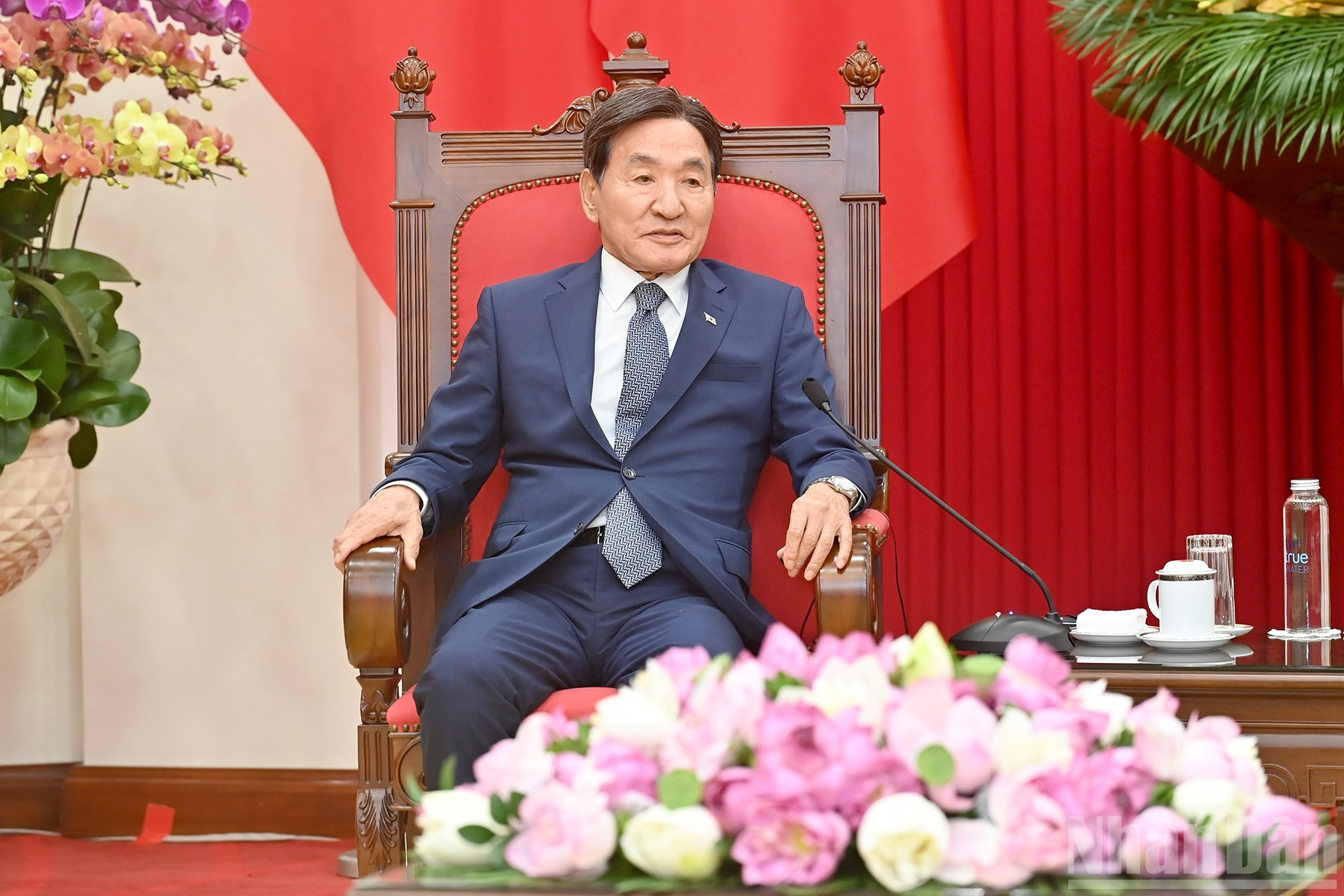 El enviado especial del presidente de Corea del Sur, Park Chang Dal, en su intervención.