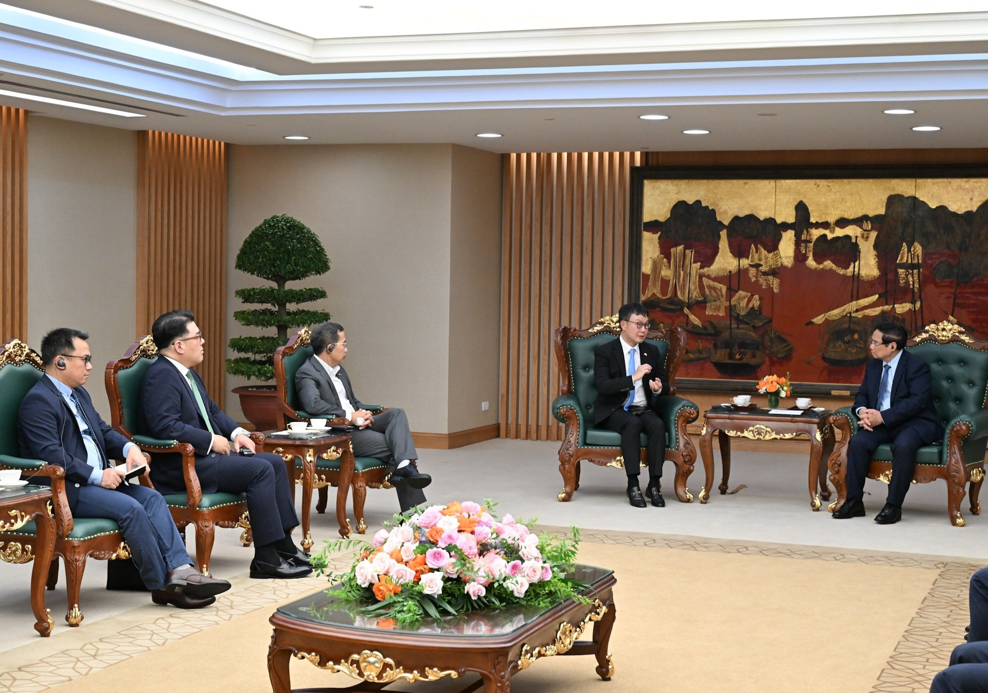 Delegados de los grupos Dunamu y Hana.