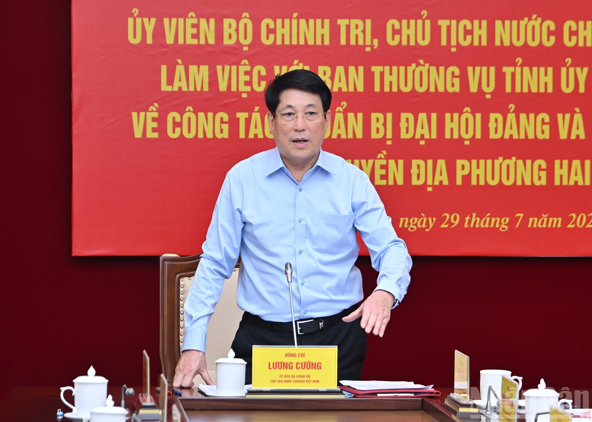 El presidente Luong Cuong da palabras. El presidente Luong Cuong da palabras.