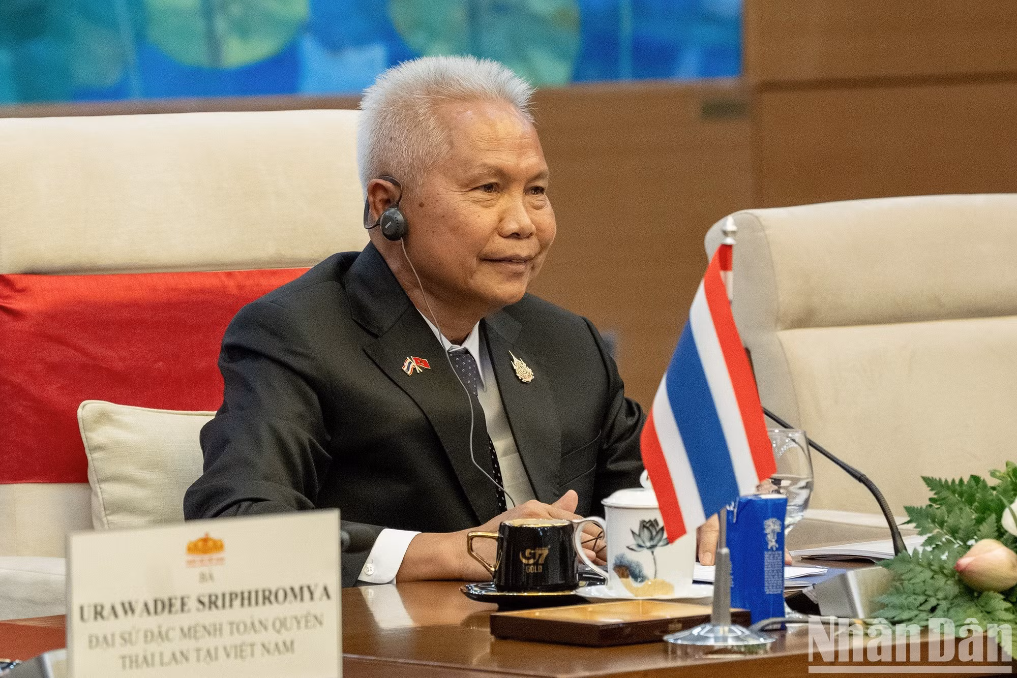 El presidente de la Asamblea Nacional y de la Cámara de Representantes de Tailandia, Sophon Zaram, en la reunión.