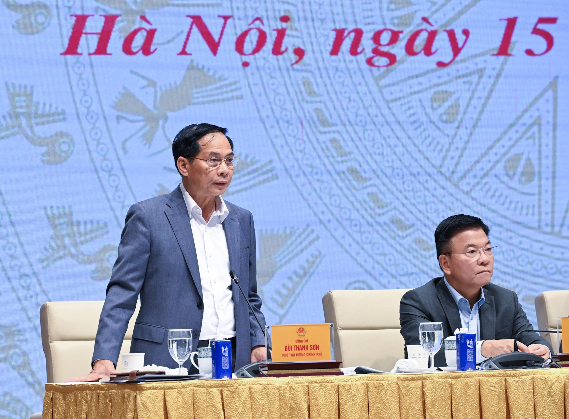 El viceprimer ministro Bui Thanh Son interviene en la sesión.