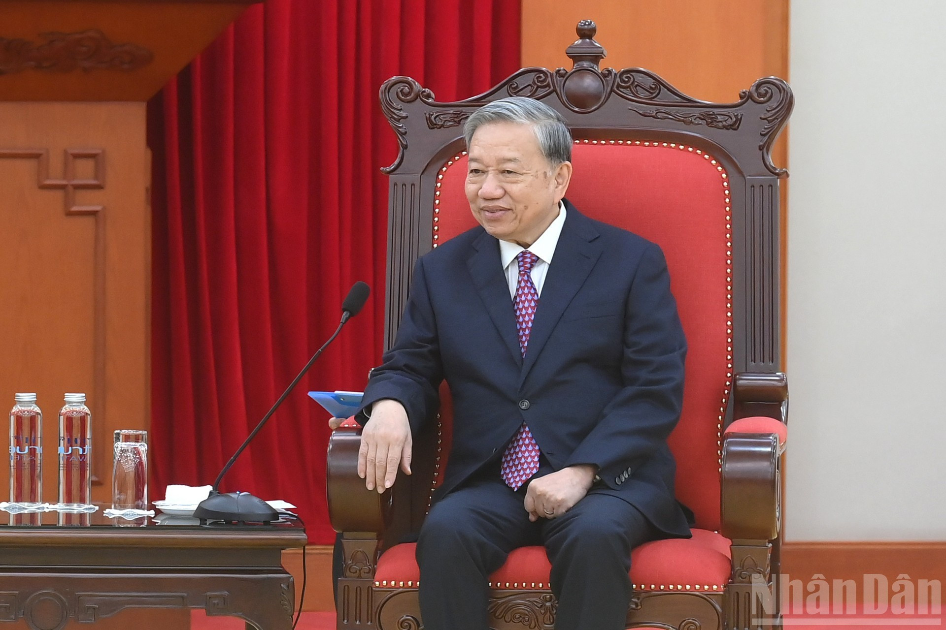 El secretario general del Partido Comunista de Vietnam, To Lam, en las conversaciones.