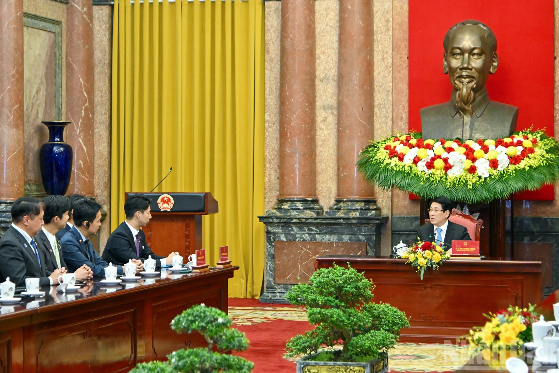 El presidente Luong Cuong en su intervención.