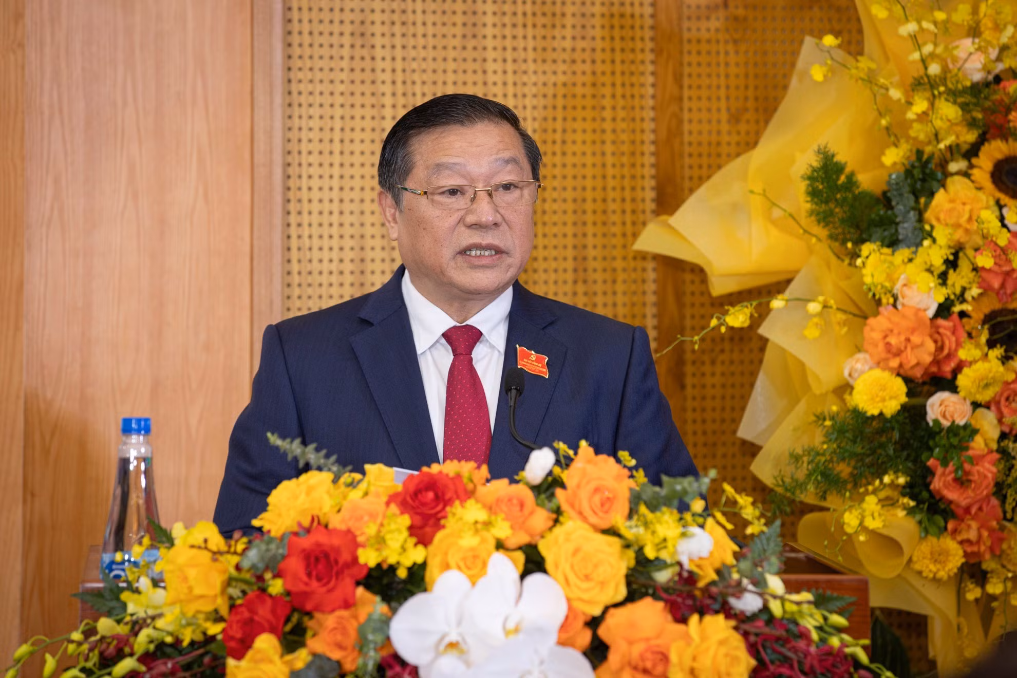 Lai Xuan Mon, miembro del CCPCV, subjefe permanente de la Comisión de Propaganda y Movilización de Masas del CCPCV y secretario del Comité del Partido en ese órgano para el mandato 2020-2025, da palabras inaugurales.