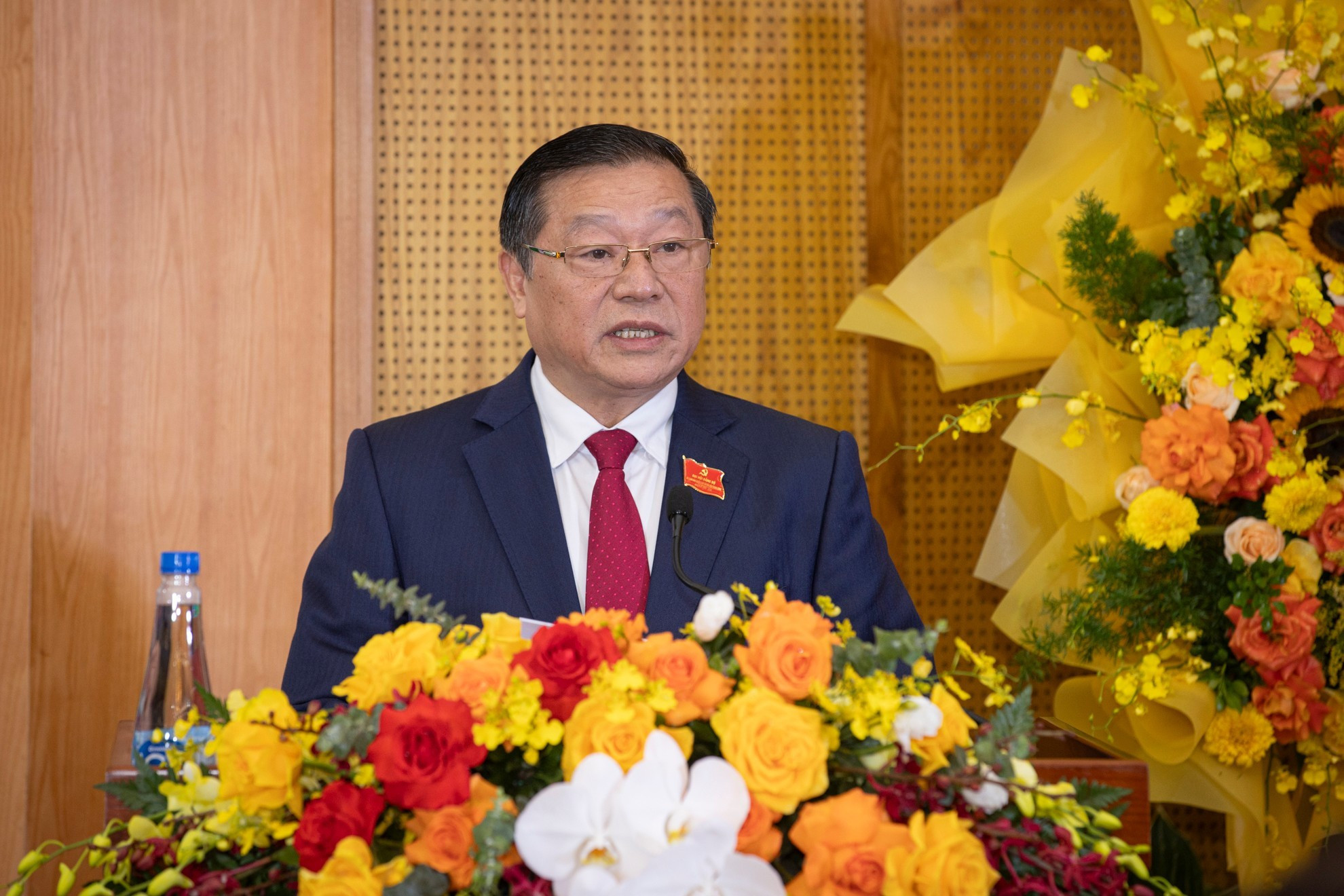 Lai Xuan Mon, miembro del CCPCV, subjefe permanente de la Comisión de Propaganda y Movilización de Masas del CCPCV y secretario del Comité del Partido en ese órgano para el mandato 2020-2025, da palabras inaugurales.