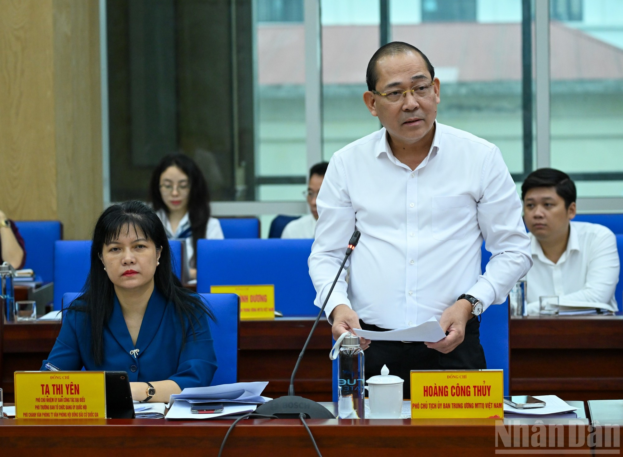 Hoang Cong Thuy, vicepresidente del Comité Central del Frente de la Patria de Vietnam, en su intervención.