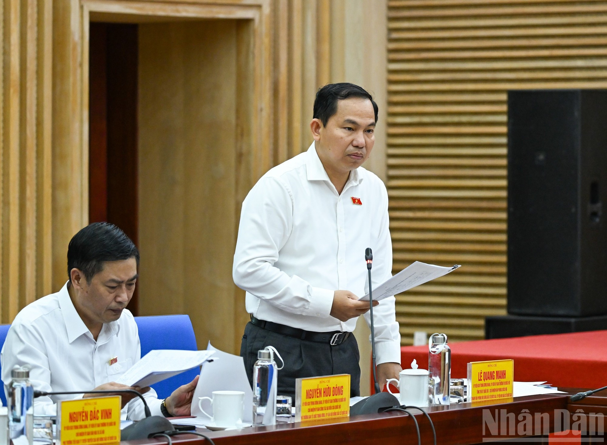 El secretario general de la Asamblea Nacional y jefe de la Oficina de ese máximo órgano legislativo, Le Quang Manh, en su intervención.