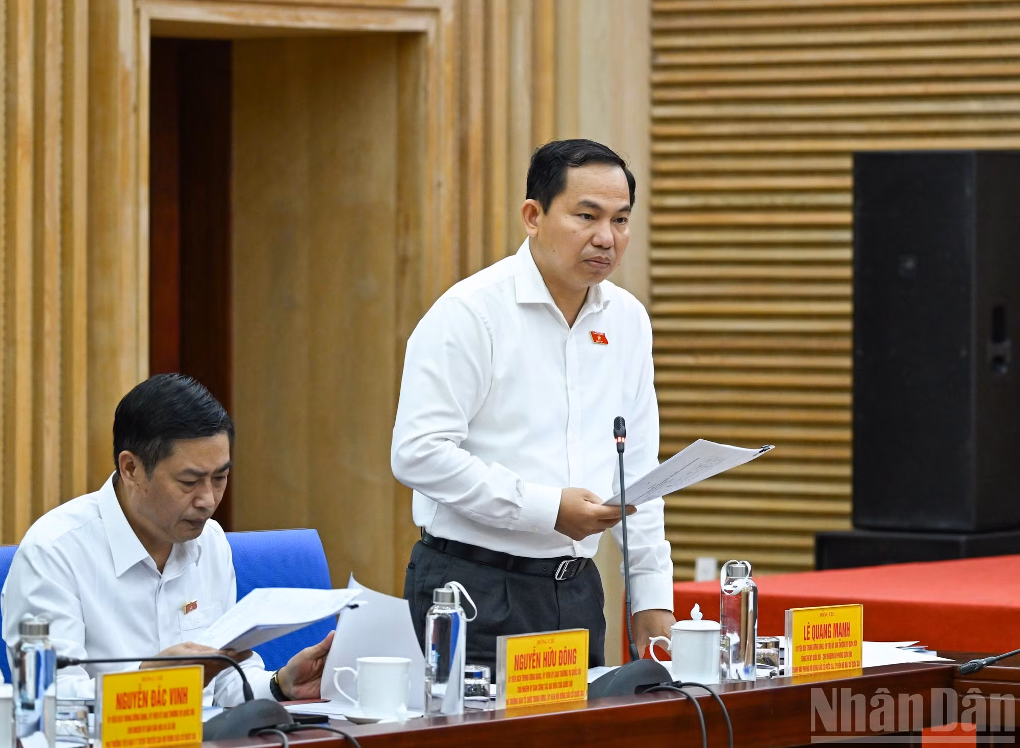 El secretario general de la Asamblea Nacional y jefe de la Oficina de ese máximo órgano legislativo, Le Quang Manh, en su intervención.