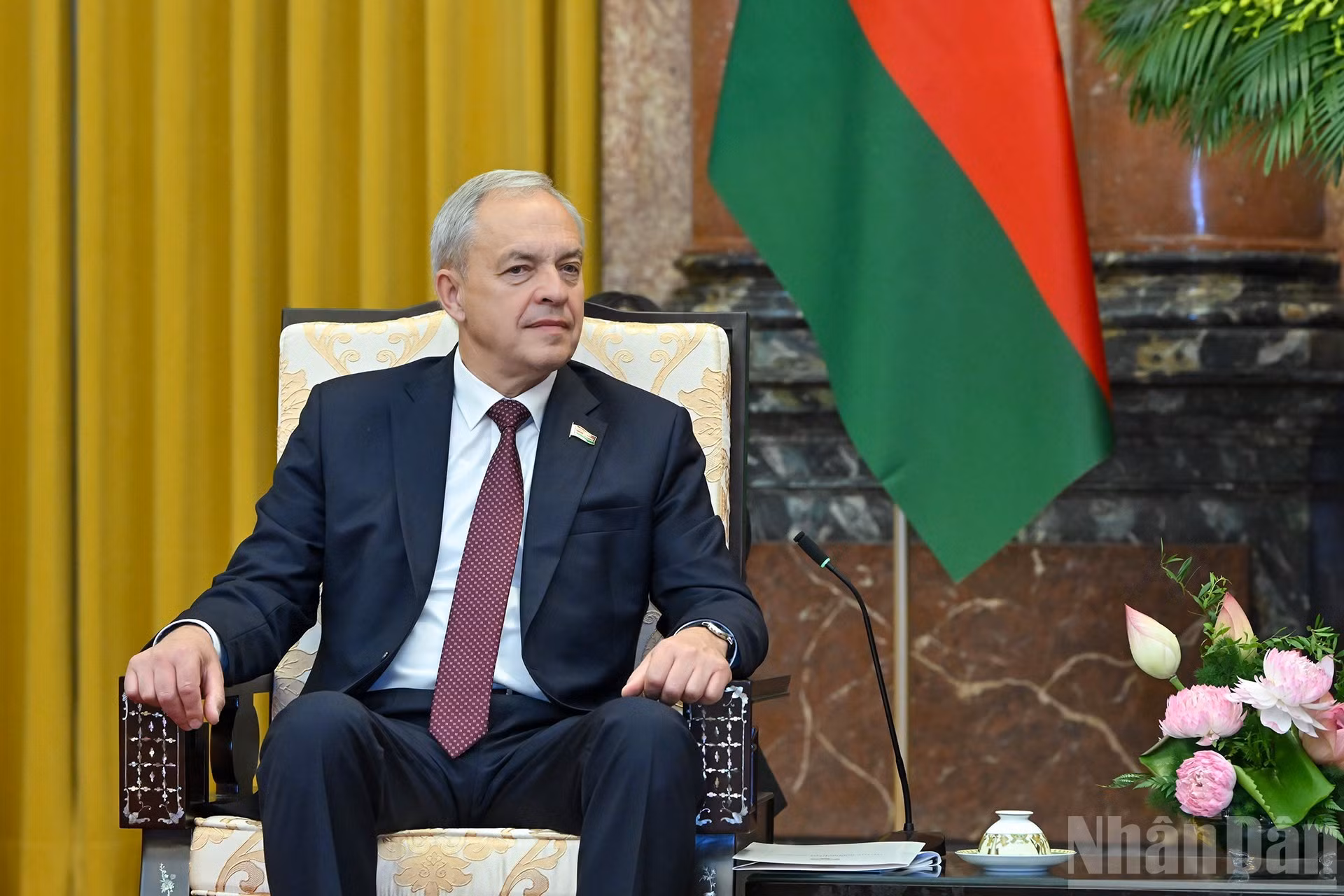 El presidente de la Cámara de Representantes de Bielorrusia, Igor Sergeyenko, en la cita.