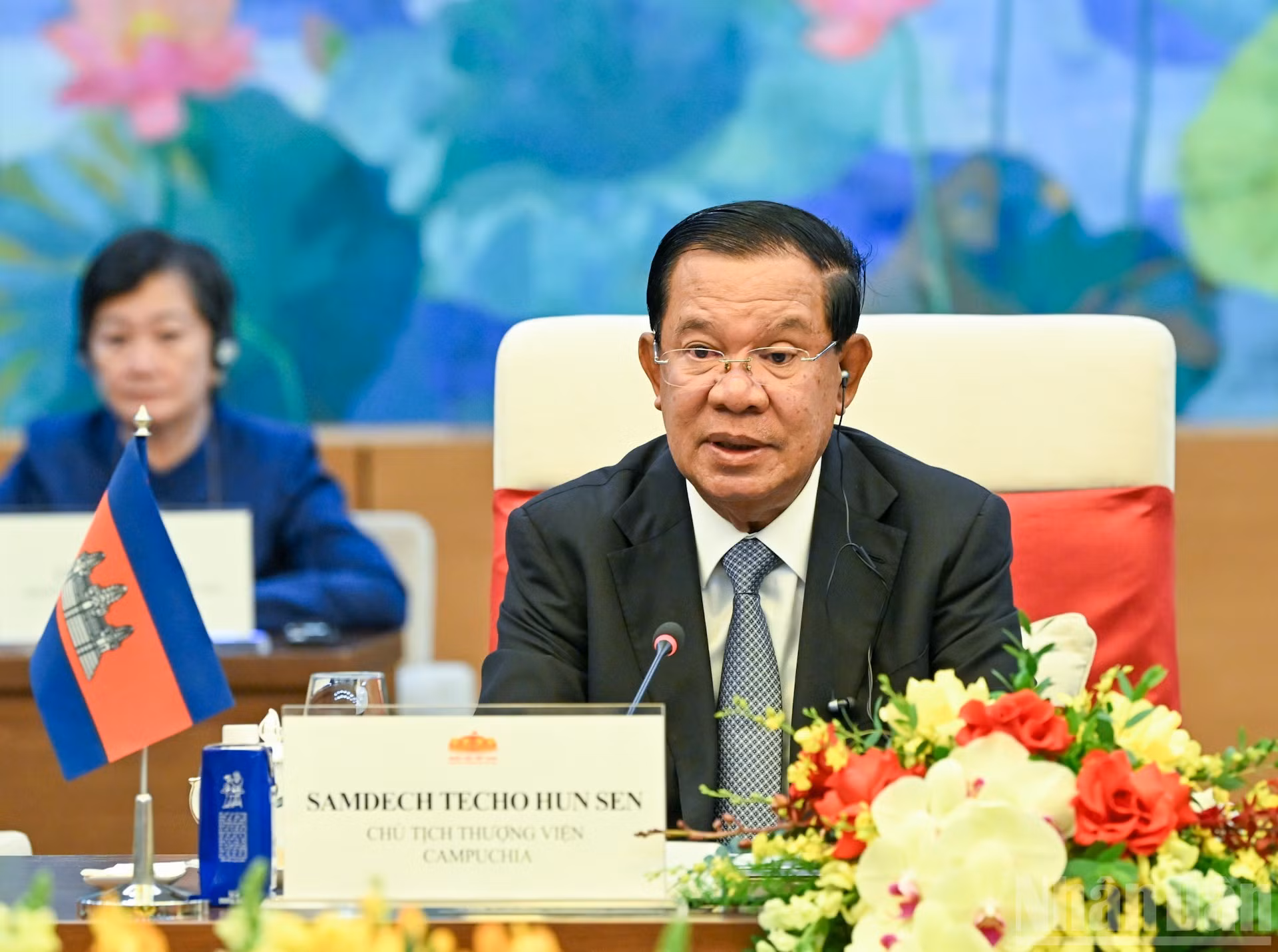 El presidente del Senado camboyano, Samdech Techo Hun Sen, en su intervención.