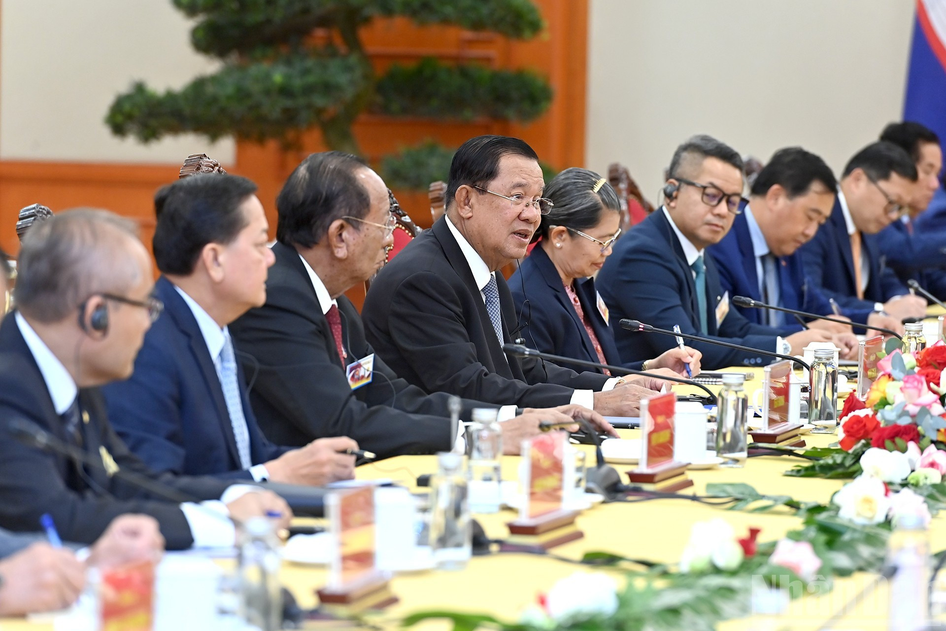 El presidente del Partido Popular de Camboya y titular del Senado, Samdech Techo Hun Sen, en su intervención. El presidente del Partido Popular de Camboya y titular del Senado, Samdech Techo Hun Sen, en su intervención.