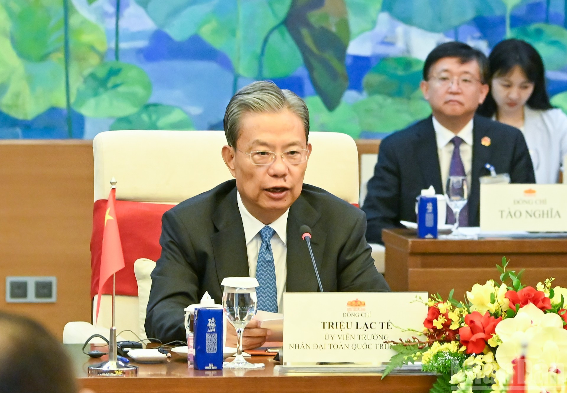 Zhao Leji, miembro del Comité Permanente del Buró Político del Partido Comunista de China y presidente del Comité Permanente de la APN, interviene en la cita. Zhao Leji, miembro del Comité Permanente del Buró Político del Partido Comunista de China y presidente del Comité Permanente de la APN, interviene en la cita.
