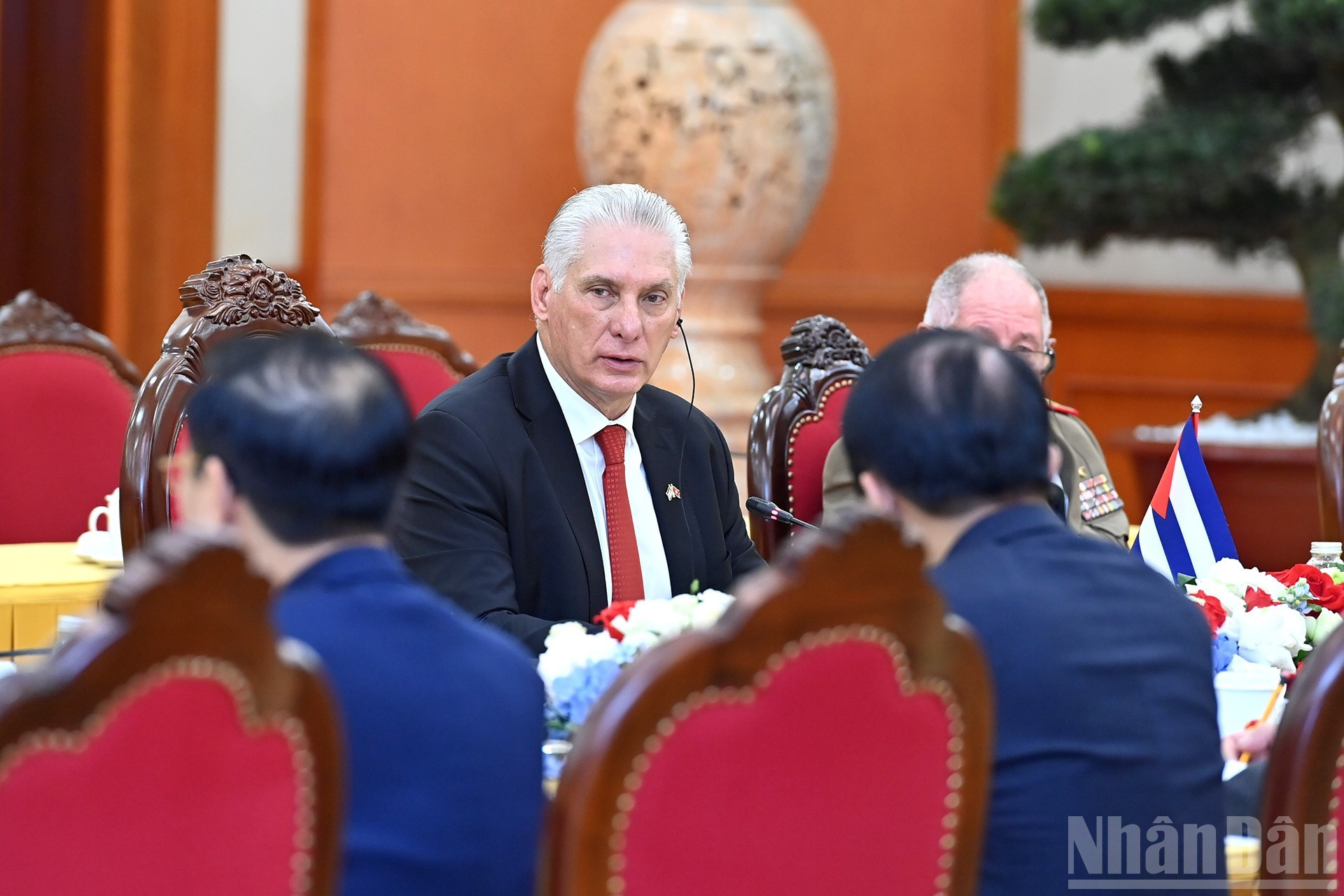 El primer secretario del Comité Central del Partido Comunista de Cuba y presidente de la República, Miguel Díaz-Canel Bermúdez, en su intervención. El primer secretario del Comité Central del Partido Comunista de Cuba y presidente de la República, Miguel Díaz-Canel Bermúdez, en su intervención.