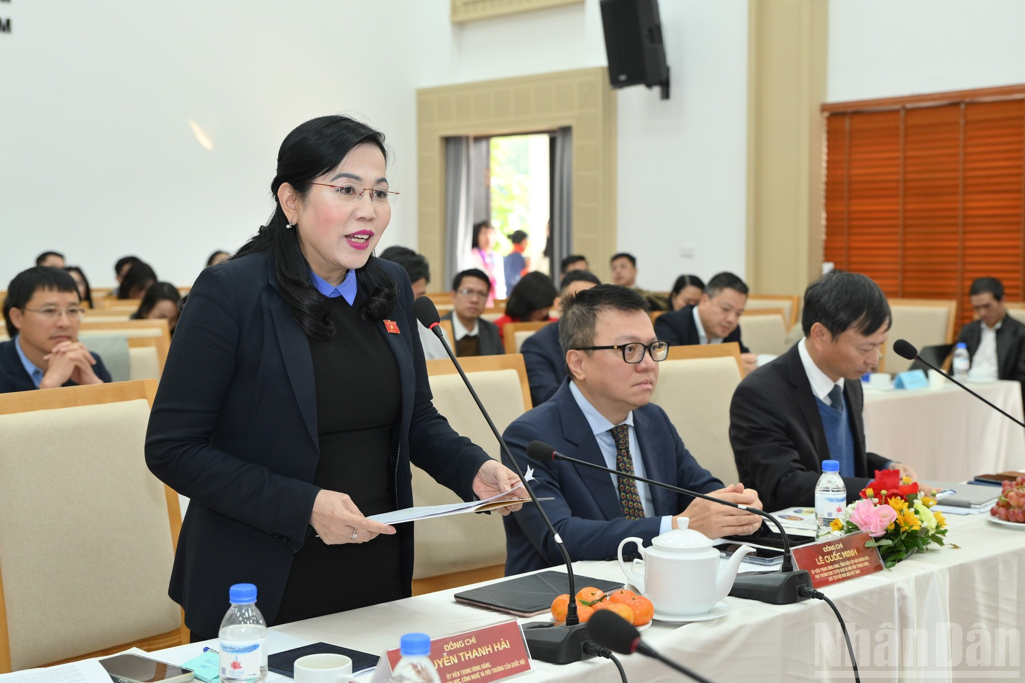 Nguyen Thanh Hai, miembro del CC y jefa de la Comisión de Ciencia, Tecnología y Medio Ambiente de la Asamblea Nacional de Vietnam, concluye el seminario.