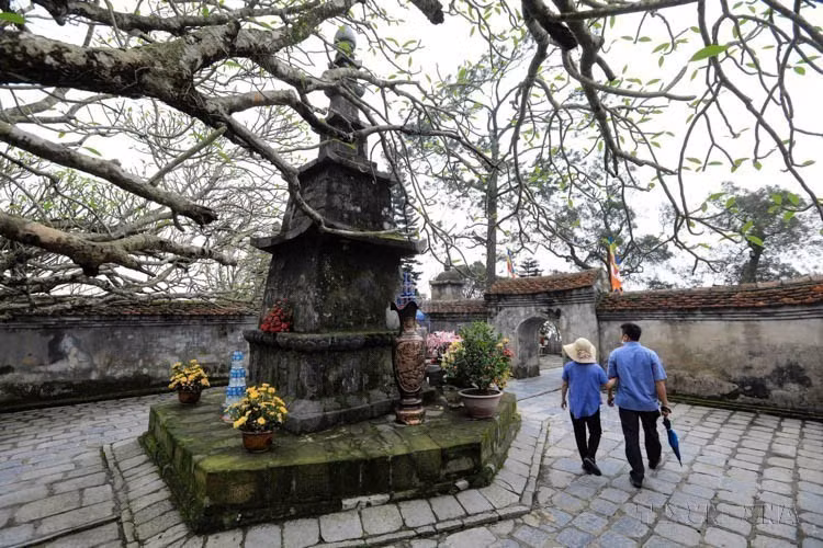 La torre de Hue Quang, ubicada en el conjunto de reliquias y bosque nacional de Yen Tu, es la estupa que alberga las reliquias del rey-monje Tran Nhan Tong. Hoy en día, el jardín de la torre de Hue Quang contiene 64 torres y tumbas, de las cuales 40 fueron restauradas en 2002.