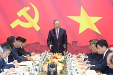 El secretario general del Partido Comunista de Vietnam, To Lam, habla en el acto. (Foto: Nhan Dan)