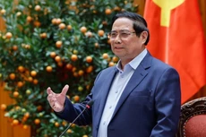 El primer ministro de Vietnam, Pham Minh Chinh, habla en la cita. (Foto: VGP)