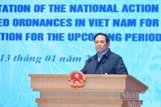 El primer ministro de Vietnam, Pham Minh Chinh, interviene en la cita. (Foto: Nhan Dan)