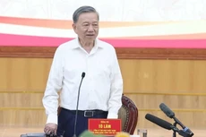 El secretario general del Partido Comunista de Vietnam, To Lam, interviene en la cita. (Foto: VNA)
