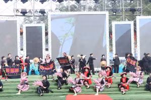 Una presentación artística en la ceremonia de inauguración. 