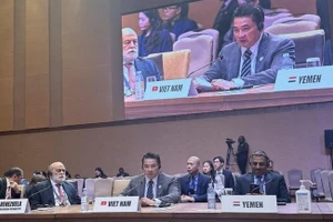 El embajador Pham Hai Anh interviene en la cita. (Foto: Ministerio de Relaciones Exteriores de Vietnam)