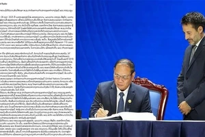 La Radio Nacional de Laos publicó un artículo sobre la Convención de Hanói. (Foto: VNA)