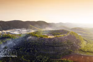 El volcán de Bang Mo, municipio de Ea T'ling, distrito de Cu Jut, provincia de Dak Nong. (Foto: VNA)