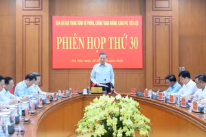 El secretario general del Partido Comunista y presidente de Vietnam, To Lam, conduce la 30ª reunión del Comité Directivo Central para la lucha contra la corrupción, el despilfarro y la negatividad.